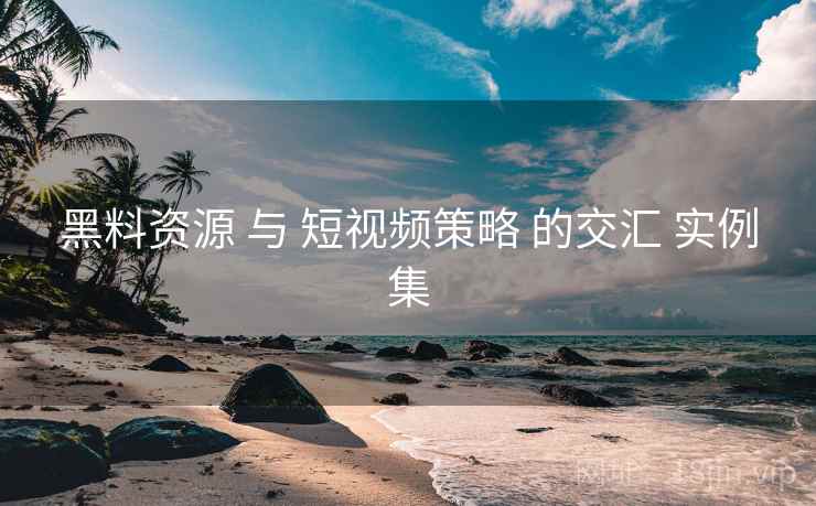 黑料资源 与 短视频策略 的交汇 实例集