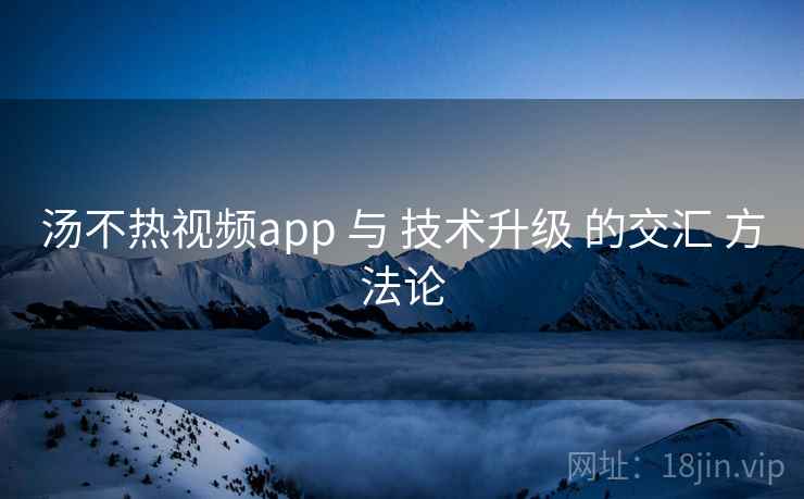 汤不热视频app 与 技术升级 的交汇 方法论